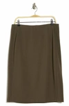 T Tahari Pull-on Ponte Pencil Skirt In Olive