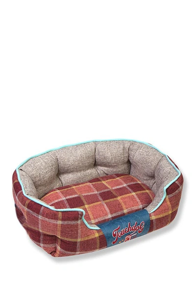 Pet Life Touchdog 'archi-checked' Designer Plaid Oval Dog Bed
