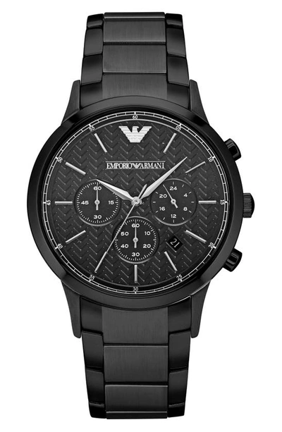 Emporio Armani Chronograph Quartz Bracelet Watch, 43mm In Black
