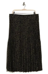 Max Studio Printed Release Pleat Skirt In Army/blk Mini Chth