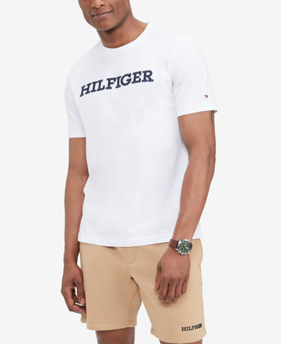Tommy Hilfiger Embroidered-logo Cotton T-shirt In White