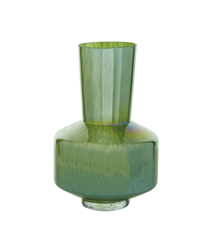 Novogratz Collection Glass Vase, 10.7" X 9.75" In Green