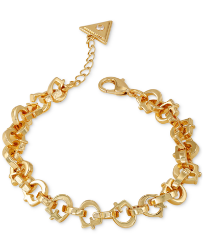 Guess Gold-tone G-link Logo Statement Flex Bracelet