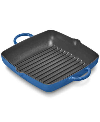 The Cellar Enameled Cast Iron 10.5" Grill Pan, Created For Macy's In Navy