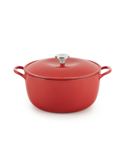 The Cellar Enameled Cast Iron 6-qt. Round Dutch Oven, Created For Macy's In Red