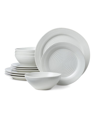 Oneida Ridge 12 Pc. Dinnerware Set, Service For 4 In White