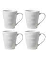 Oneida Set Of 4 Ridge White Mugs In White