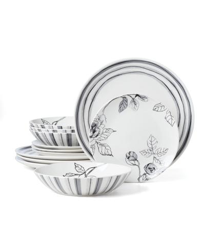 Oneida Sketchbook 12 Pc. Dinnerware Set, Service For 4 In White