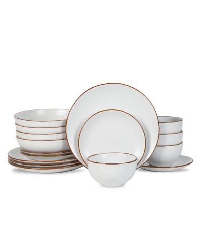 Stone Lain Brasa 16 Pc. Dinnerware Set, Service For 4 In White