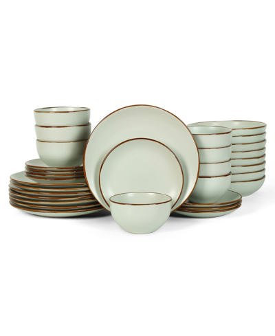 Stone Lain Brasa 32 Pc. Dinnerware Set, Service For 8 In Light Green