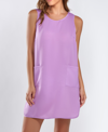 Icollection Plus Size Peyton Satin Sleeveless Nightgown With Pockets In Purple