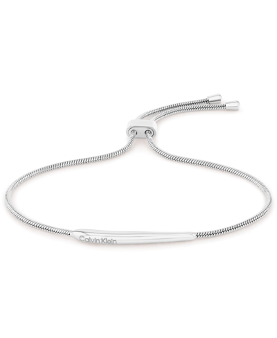 Calvin Klein Linear Drop Bracelet In Silver Tone