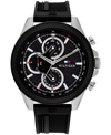 Tommy Hilfiger Men's Multifunction Black Silicone Watch 46mm In Black