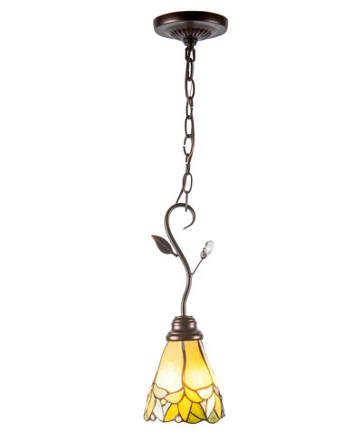 Dale Tiffany Crystal Leaf Mini Pendant Lamp In Beige