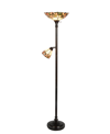 Dale Tiffany Crystal Leaf Floor Lamp With Side Light In Multi