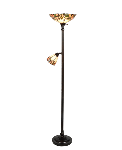 Dale Tiffany Crystal Leaf Floor Lamp With Side Light In Multi