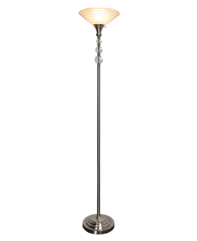 Dale Tiffany Alaris Orb Art Glass Polished Nickel Torchiere Floor Lamp In Clear