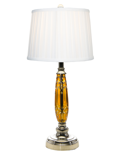 Dale Tiffany Glossy Amber Lead Crystal Table Lamp In Pumpkin