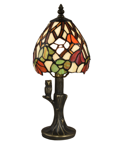 Dale Tiffany Owl Garden Accent Lamp In Multi