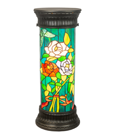 Dale Tiffany Floral Garden Column Accent Lamp In Green