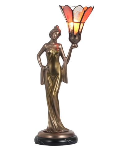 Dale Tiffany Vita Lady Accent Lamp In Burnt Orange