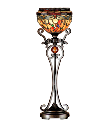 Dale Tiffany Briar Dragonfly Uplight Table Lamp In Multi