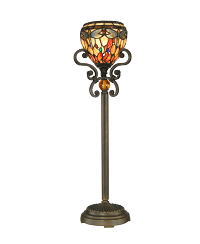 Dale Tiffany Briar Dragonfly Buffet Lamp In Multi