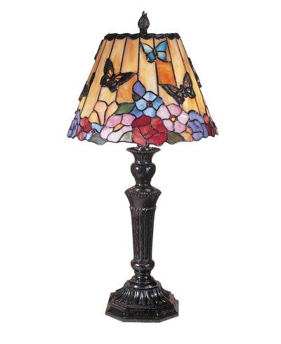 Dale Tiffany Butterfly Peony Table Lamp In Multi