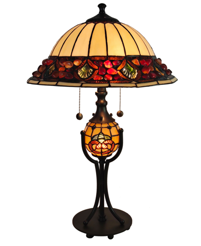 Dale Tiffany Chiara Table Lamp With Night Light In Multi