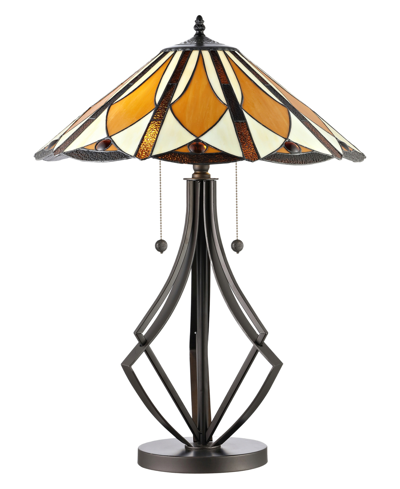 Dale Tiffany Diamond Flare Table Lamp In Beige