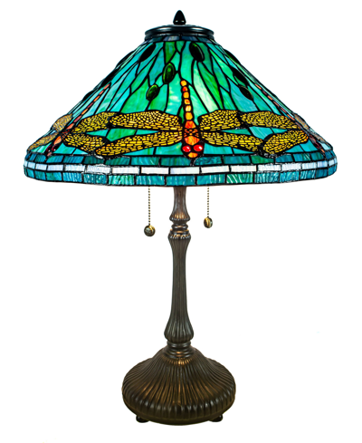Dale Tiffany Sonata Dragonfly Table Lamp In Teal