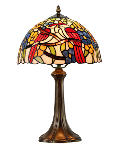 Dale Tiffany Lovebirds Floral Table Lamp In Multi