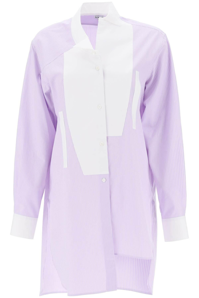 Loewe Asymmetric Stripped Shirt In Lilac_white