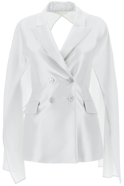 Max Mara Deconstructed Double-breasted Jacket In Silver