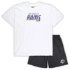 CONCEPTS SPORT CONCEPTS SPORT WHITE/CHARCOAL LOS ANGELES RAMS BIG & TALL T-SHIRT AND SHORTS SET