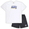 Concepts Sport Men's  White, Charcoal Los Angeles Rams Big And Tall T-shirt And Shorts Set In White