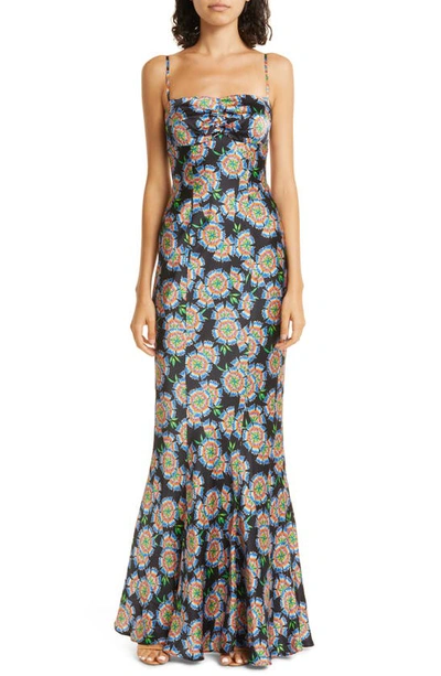 Gown Saloni Nordstrom Saloni Renee Dragon Fruit-printed Silk Maxi