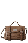 Mulberry Mini Alexa Leather Satchel In Teak-white