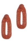 Deepa Gurnani Shyna Crystal Drop Earrings In Coral