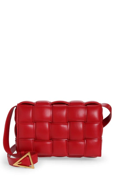 Bottega Veneta Padded Cassette Bag In Dark Red Gold