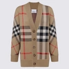 BURBERRY BURBERRY ARCHIVE BEIGE WOOL BLEND CARDIGAN