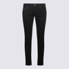Dolce & Gabbana Black Skinny Jeans With Logo Plaque At The Back In Stretch Cotton Denim Man In Black