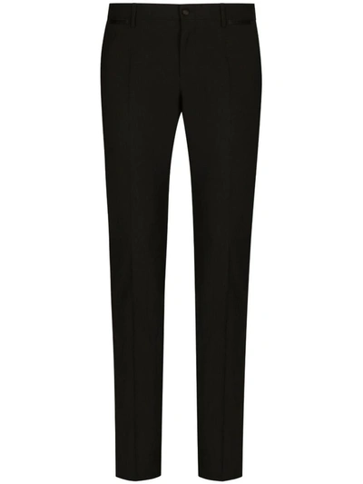 Dolce & Gabbana Straight-leg Tuxedo Trousers In Black