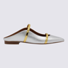 MALONE SOULIERS MALONE SOULIERS SILVER AND GOLD-TONE LEATHHER MAUREEN FLAT SHOES