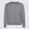 Thom Browne Grey Wool Sweater In Lt Grey