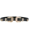 B-low The Belt Ornate Buckle Leather Belt In Black & Gold