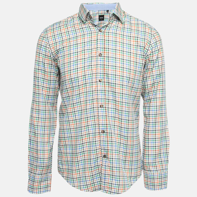Pre-owned Boss By Hugo Boss Multicolor Plaid Cotton Full Sleeve Slim Fit Shirt M