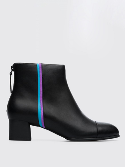 Camper Twins  Ankle Boots In Calfskin In Black