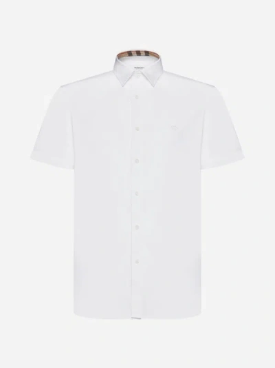 Burberry Logo-embroidered Cotton Shirt In Multi-colored