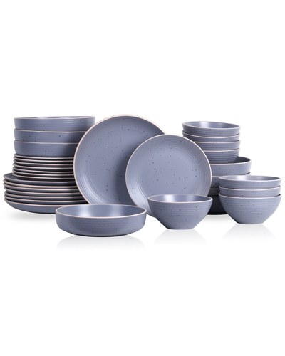 Stone Lain Lauren 32pc Stoneware Dinnerware Set In Light Grey